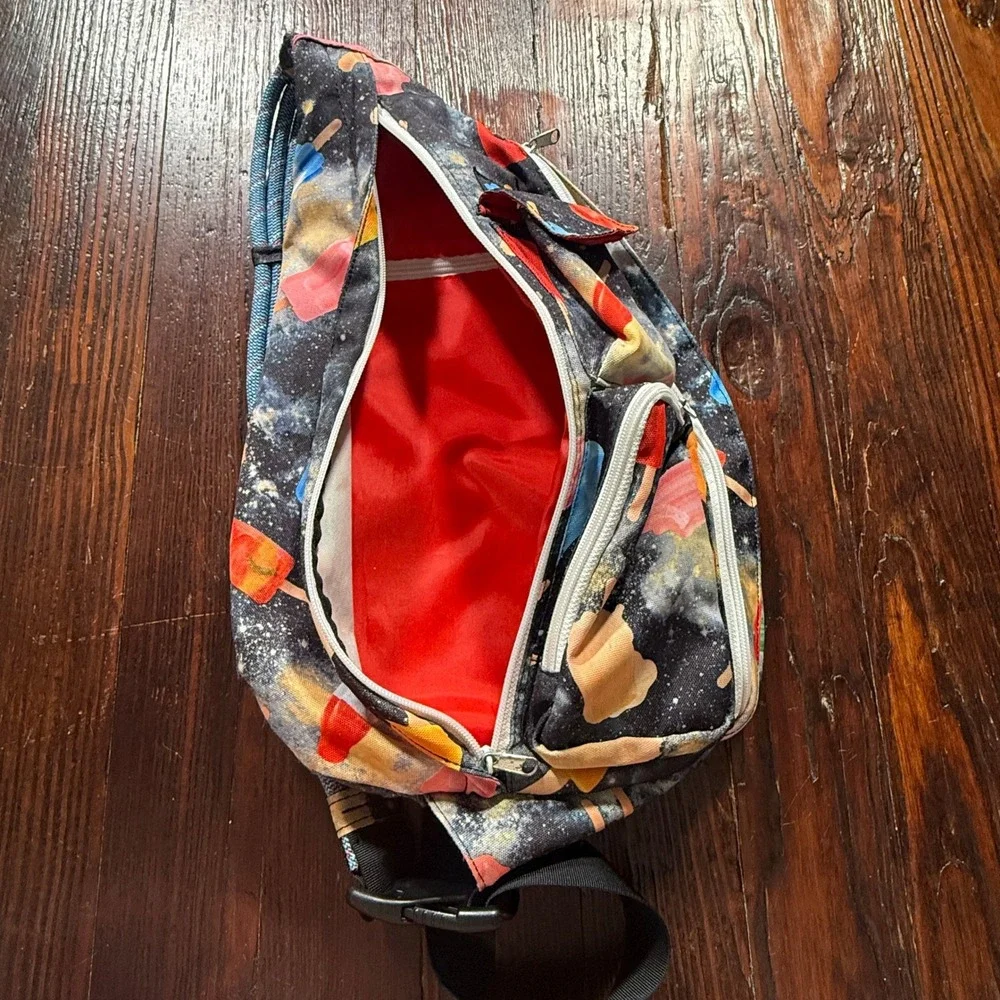 KAVU Rope Sling Bag and Wallet Set Festival Multicolor Popsicle Space‎ Print